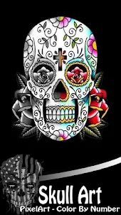 Skull Art Coloring By Number
