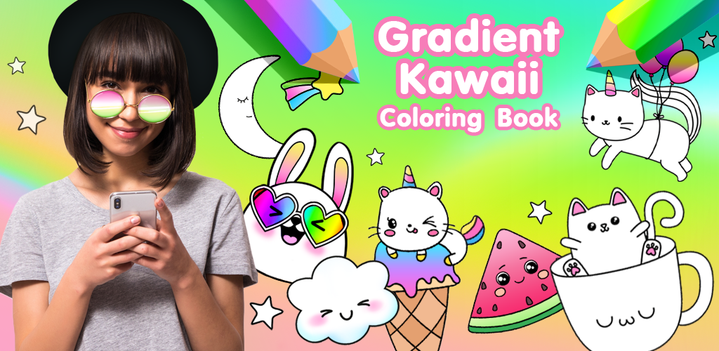 Gradient Kawaii Coloring Book - Latest version 1.1.2 for Android App Entertainment