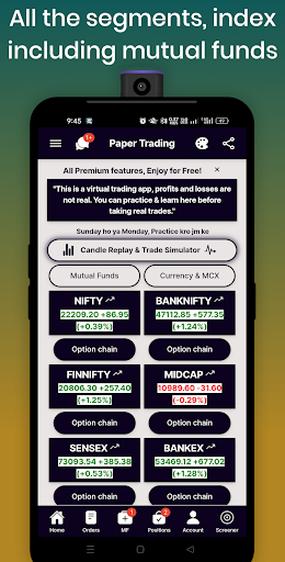 Android application Paper Trading - Screener & Ai screenshort