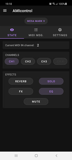 Android application AMIcontrol screenshort