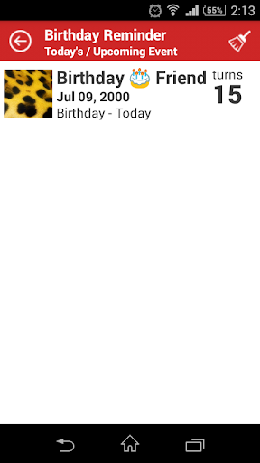 Birthday Reminder Alarm Screen 3
