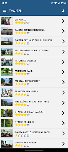 Android application Travel2U screenshort