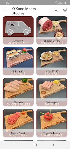 Android application O'Kane Meats screenshort