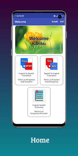 Android application English - Kiswahili Translator screenshort