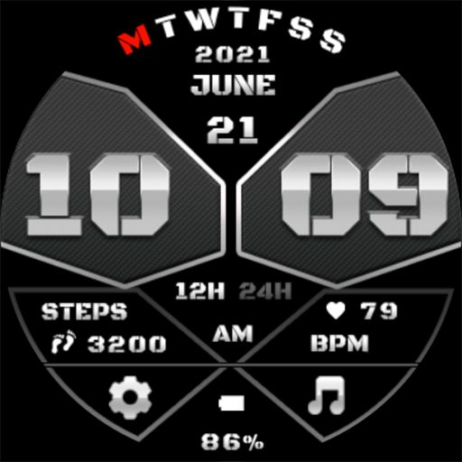 Get Black Digital Watch Face MJ072 for Android Aso Report
