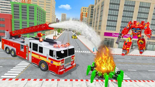 Fire Truck Robot Car Game
