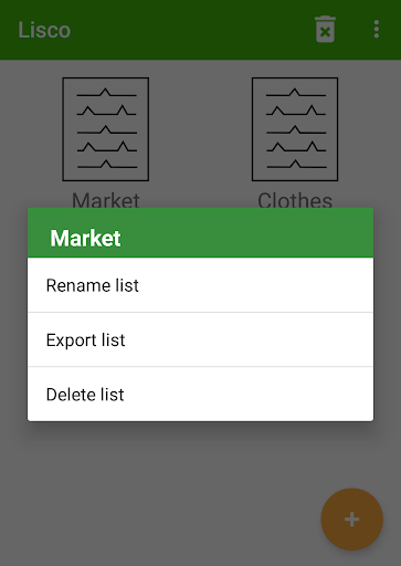 Lisco - Shopping list Screen 3