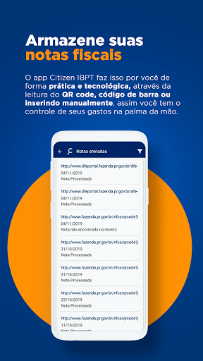 Android application Citizen - Controle de gastos e screenshort