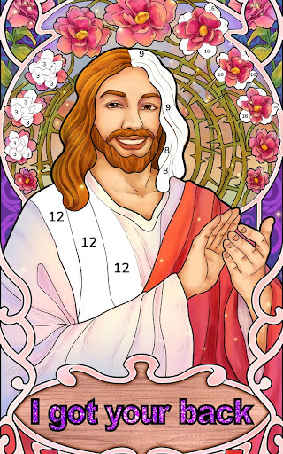 Bible Coloring - Paint by Number, Free Bible Games apkpoly screenshots 8