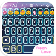 Neon Love Emoji Keyboard Theme  Icon