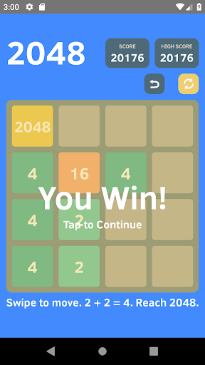 2048 Simple Puzzle Game Screen 2