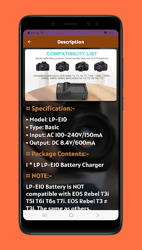 lp e10 battery charger guide Screen 3