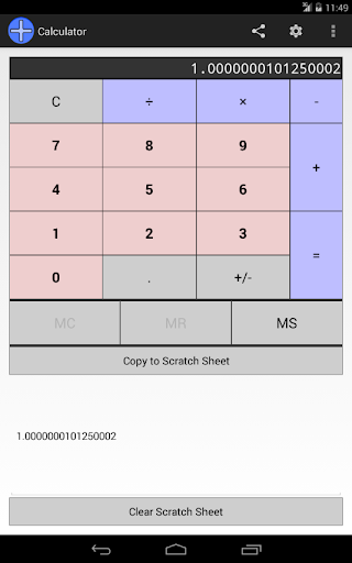 Calculator & Scratch Sheet Screen 3