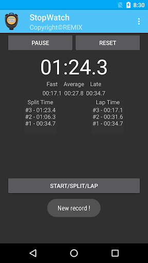 StopWatch Screen 3