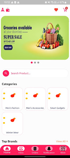 Android application V Mall screenshort