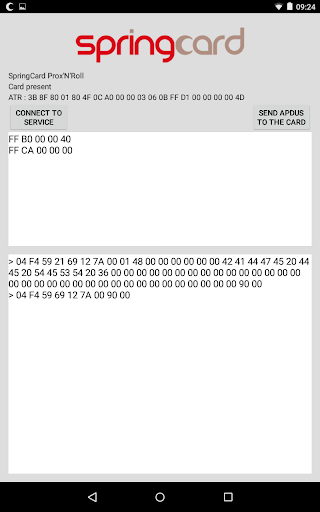Android application SpringCard USB PC/SC Service screenshort