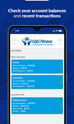Gas and Water Credit Union Screen 2