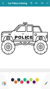 Police Car - Coloring