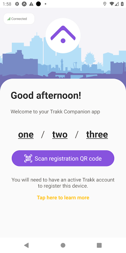Android application Trakk Companion screenshort