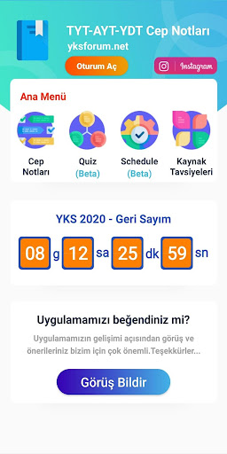 Android application TYT-AYT Cep Notları screenshort
