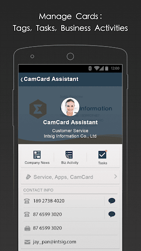 Screenshot of CamCard Business