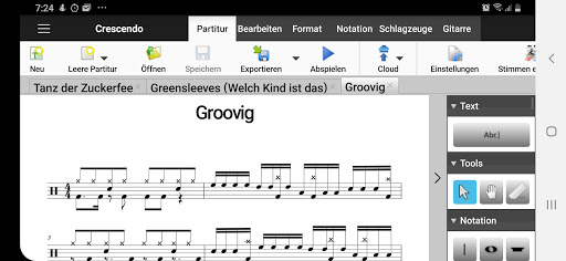 Android application Crescendo Notenschreibprogramm screenshort