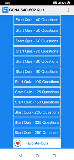 Android application CCNA 640-802 Exam Quiz screenshort