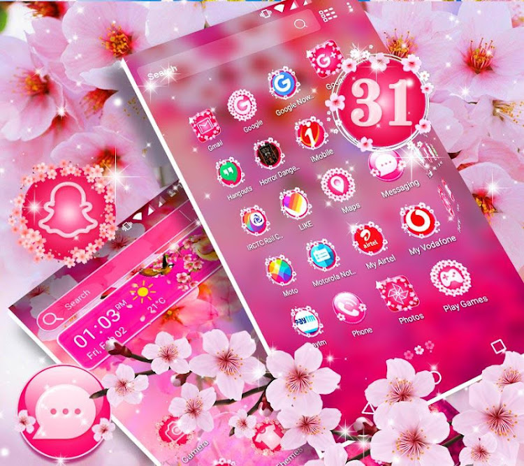 Sakura Launcher Theme - 5.0 - (Android)