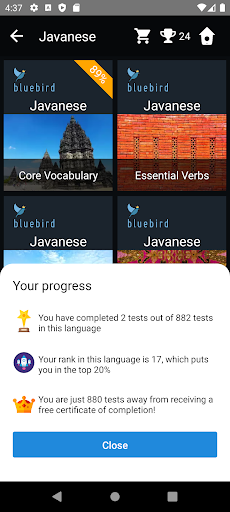 Javanese Language Tests Screen 3