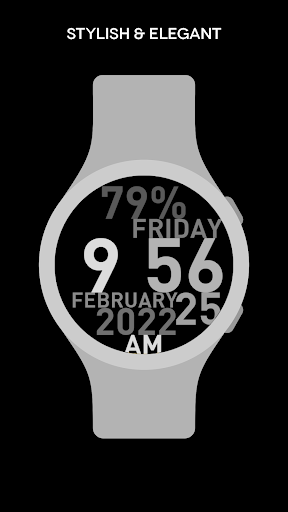 Android application Huge Grey Watch Face screenshort