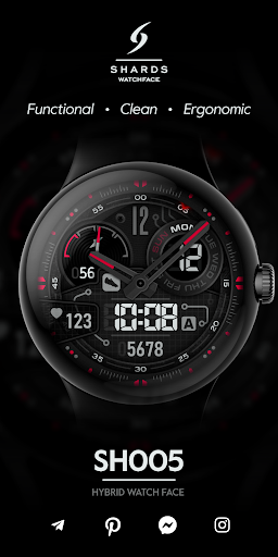 Android application SH005 Watch Face, WearOS watch screenshort