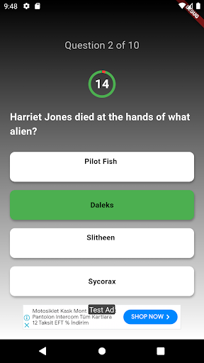Doctor Who Trivia Quiz Screen 2