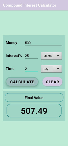 Compound Interest Calculator Screen 2