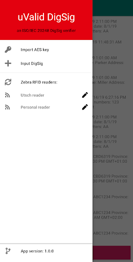 uValid DigSig Verifier Screen 2