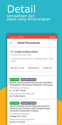 Cek LPSE Screen 2