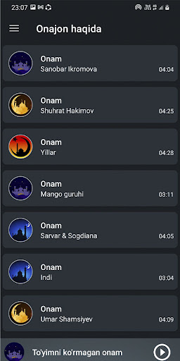 Onajonlar qo'shig'i Screenshot 3 - AppWisp.com