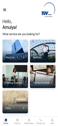 Android application TUV India Training Academy screenshort