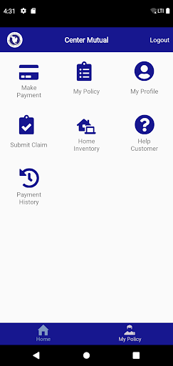 Android application Center Mutual screenshort
