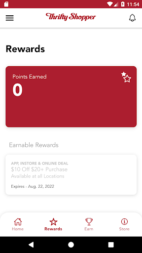 Thrifty Shopper Rewards Screen 2
