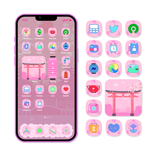 Wow Cute Pink Fox Icon Pack