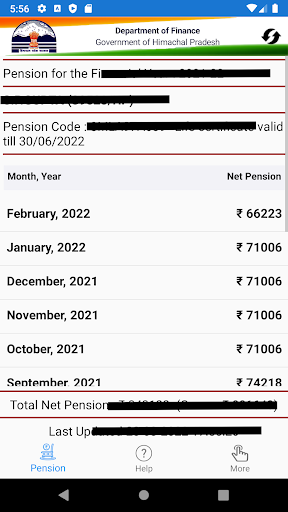 ePension HP Govt Pensioners Screen 2