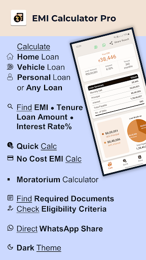 Android application EMI Calculator Pro: Loan Calc screenshort