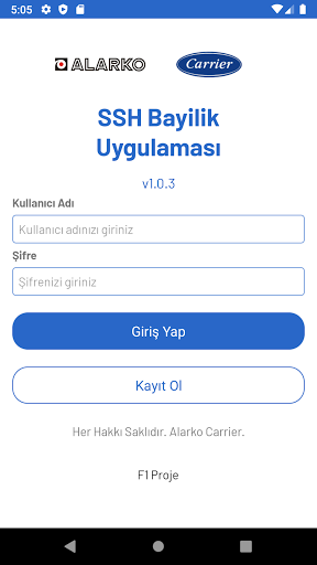 Android application SSH Bayilik screenshort