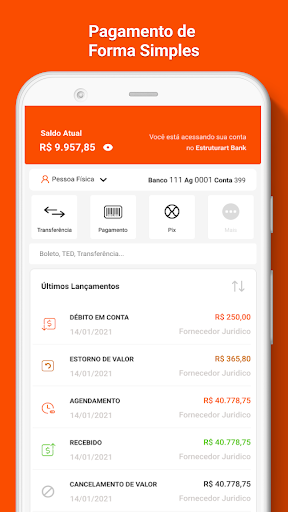 Android application Estruturart Bank screenshort