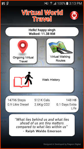 Android application VIRTUAL WORLD TRAVEL screenshort
