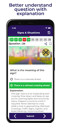 DMV Study: WY Practice Test Screen 2