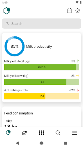 Android application DairyNet screenshort