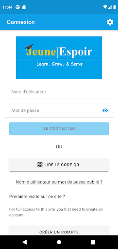 Android application Jeune Espoir: Learn-Grow-Serve screenshort