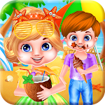 Cover Image of Download Twins babies Summer Day Beach  APK