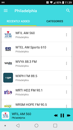 Android application Radio Philadelphia screenshort